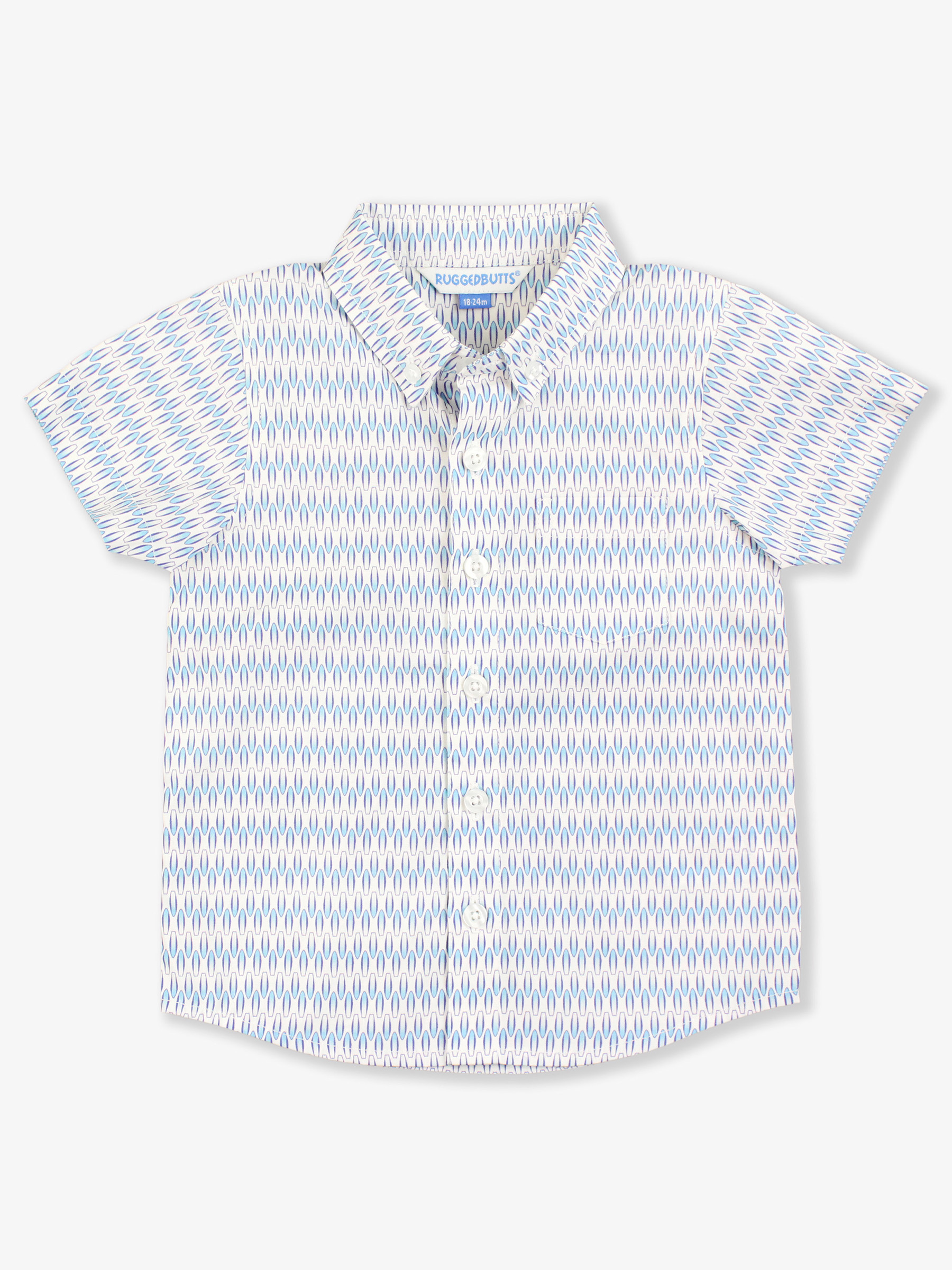 Riding the Waves Button Collar Short Sleeve Button Down Shirt