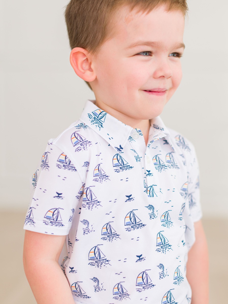 Sailing the Seas Knit Short Sleeve Performance Polo