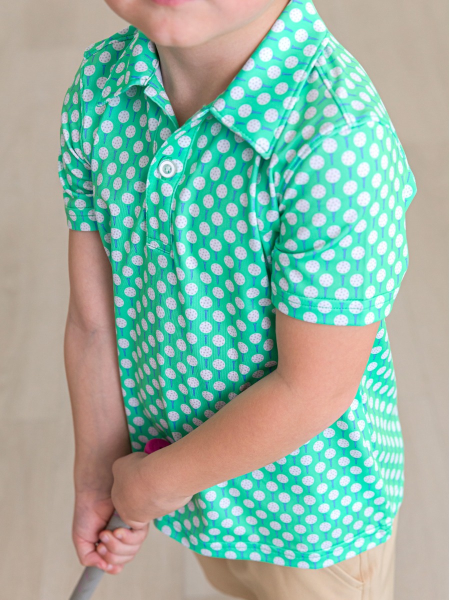 Tiny Tee Time Knit Short Sleeve Performance Polo Shirt