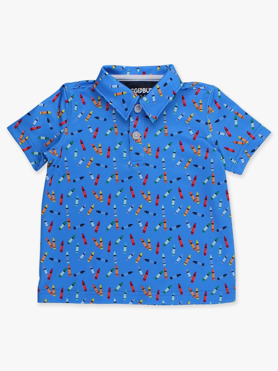 Tiny Crayons Knit Short Sleeve Performance Polo