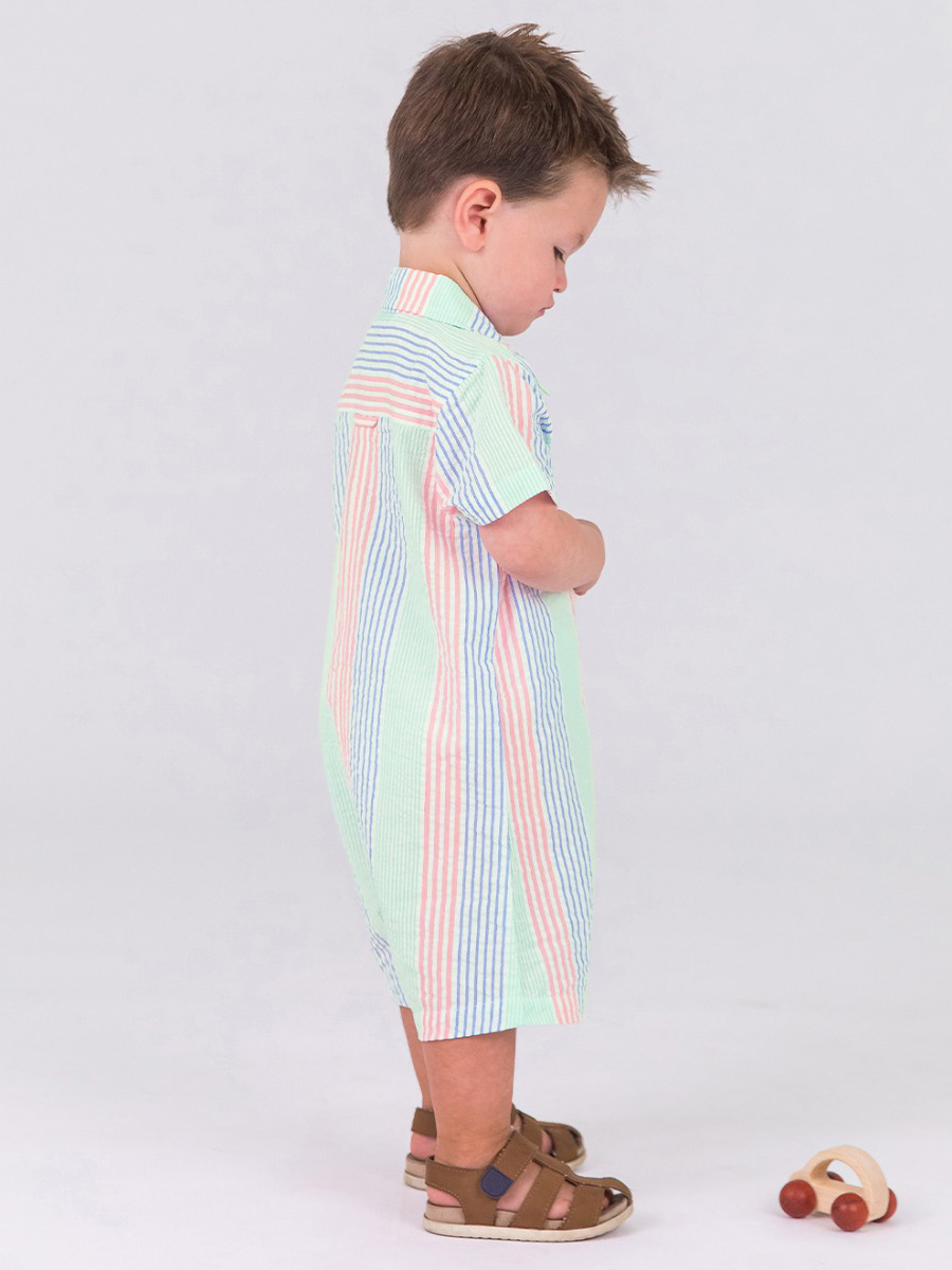 Short Sleeve Woven Button-Up Romper Short Sleeve Woven Button-Up Romper