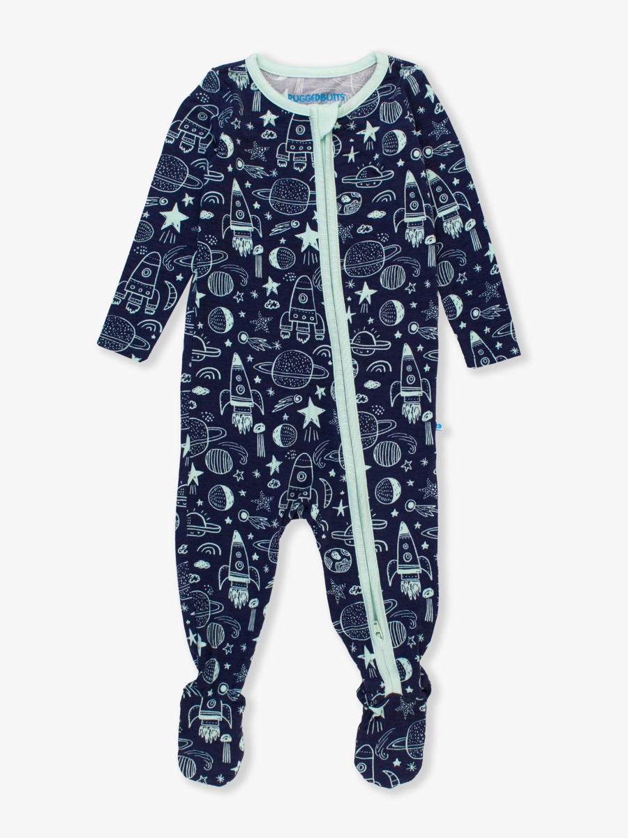 Blast Off One Piece Footie Pajamas