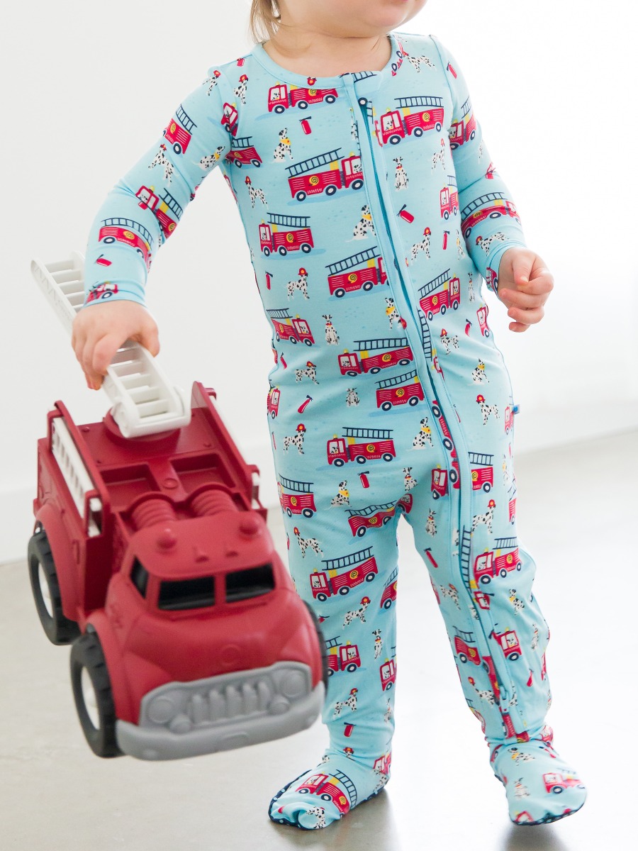 Paws To The Rescue One Piece Footie Pajama, Bamboo Viscose