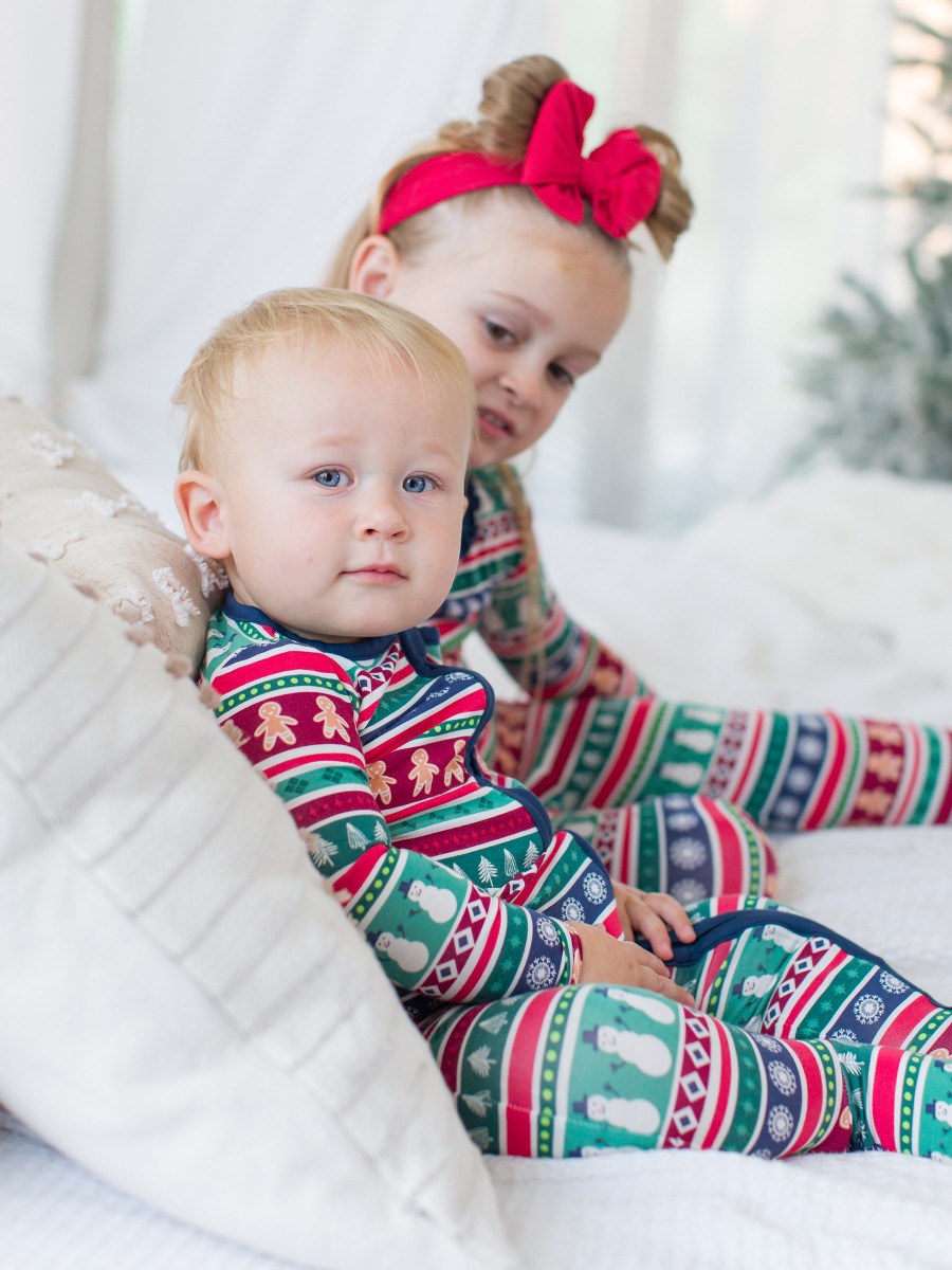 Fair Isle Friends One Piece Footie Pajama, Bamboo Viscose