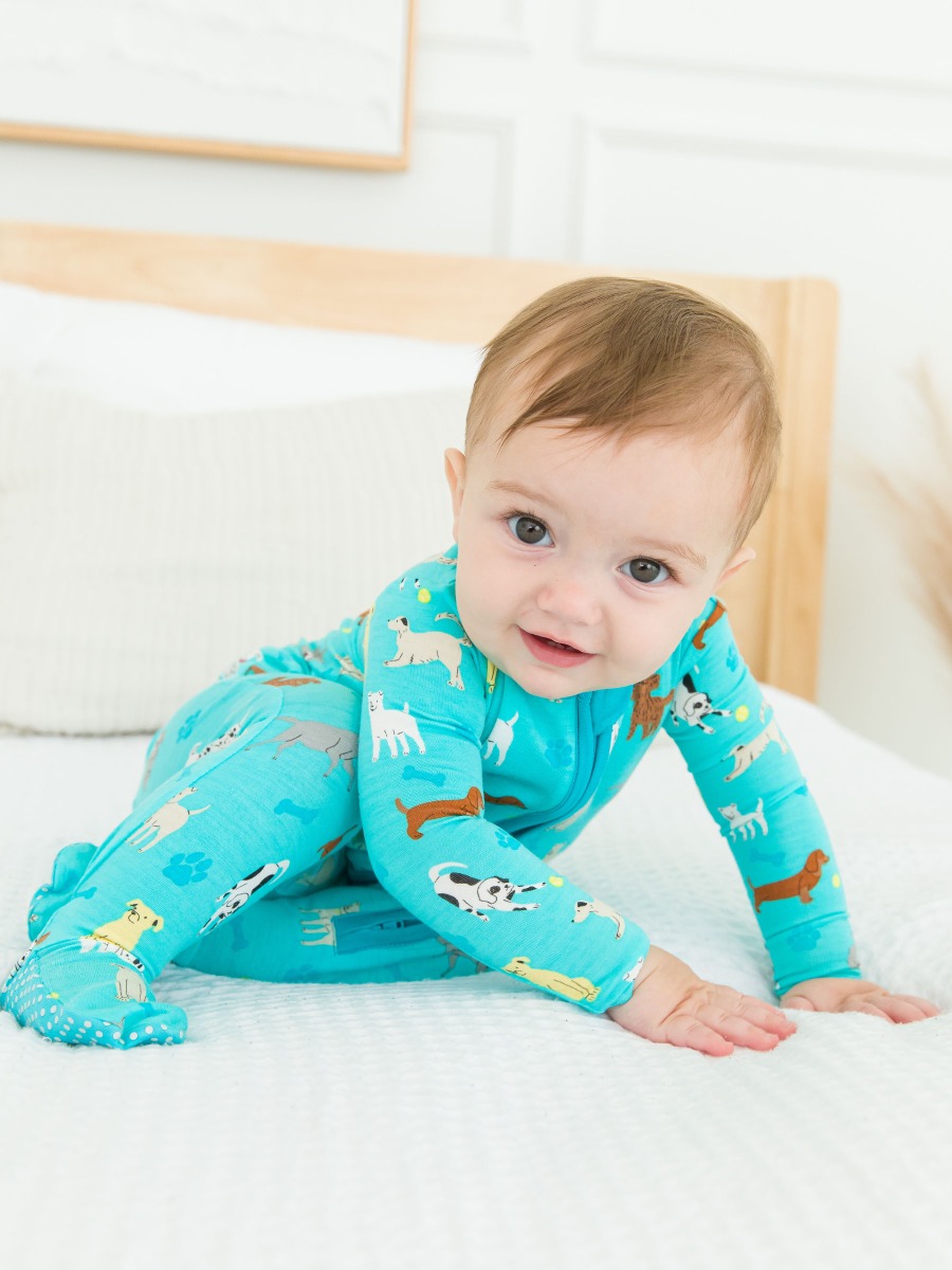 Puppy Playtime One Piece Footie Pajama, Bamboo Viscose