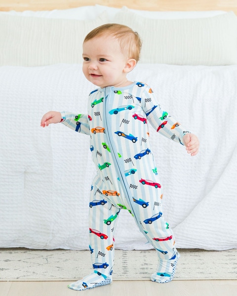 Let's Roll One Piece Footie Pajama, Bamboo Viscose