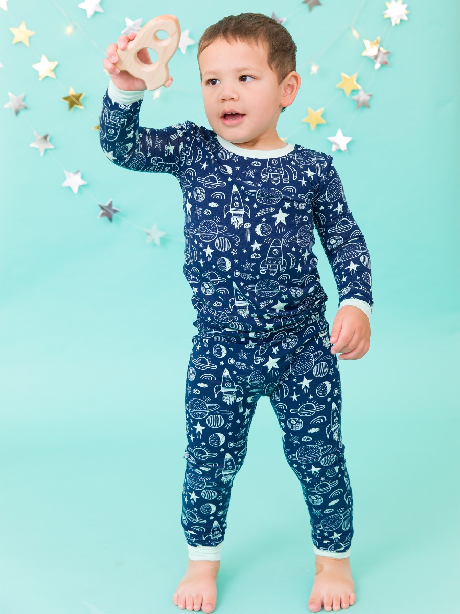 Blast Off Long Sleeve Pajama Set, Bamboo Viscose