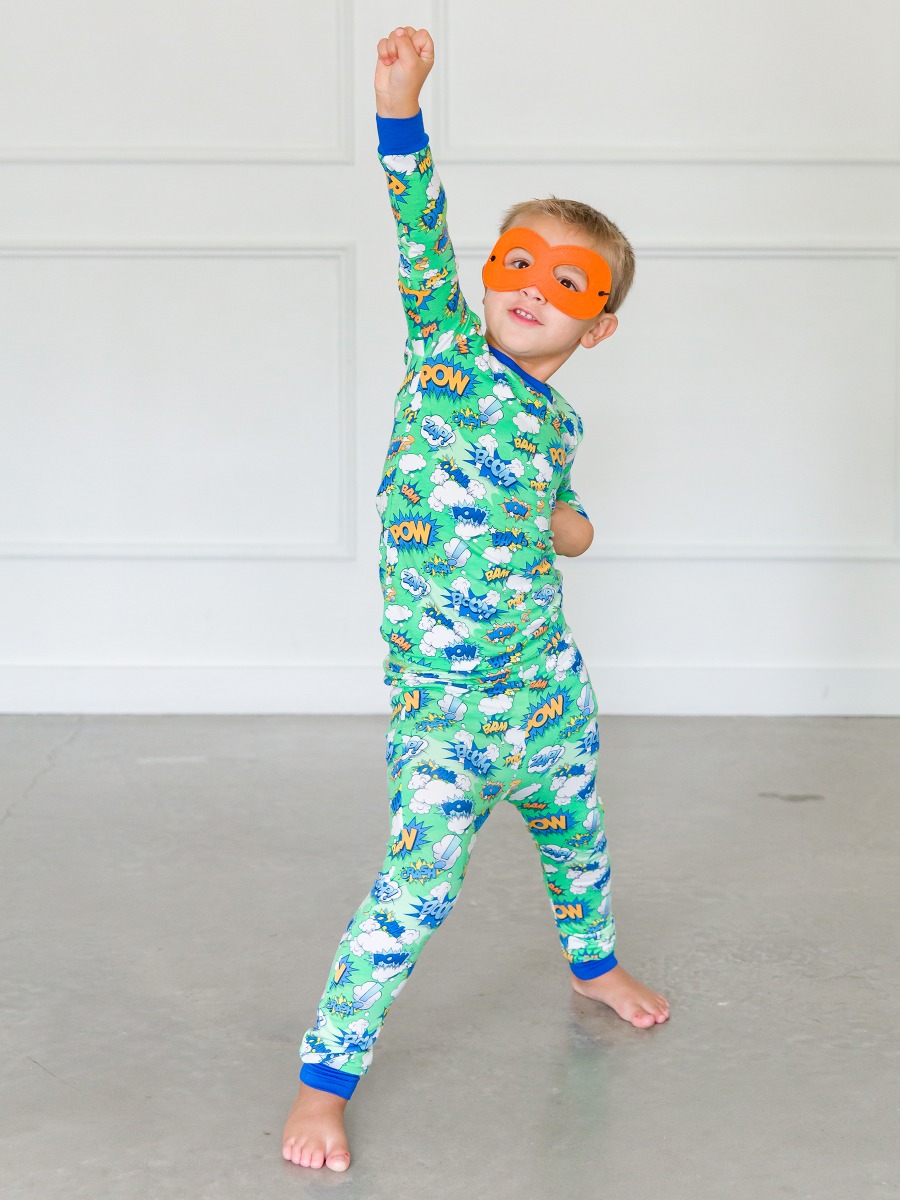 Boom Pow Long Sleeve Pajama Set, Bamboo Viscose
