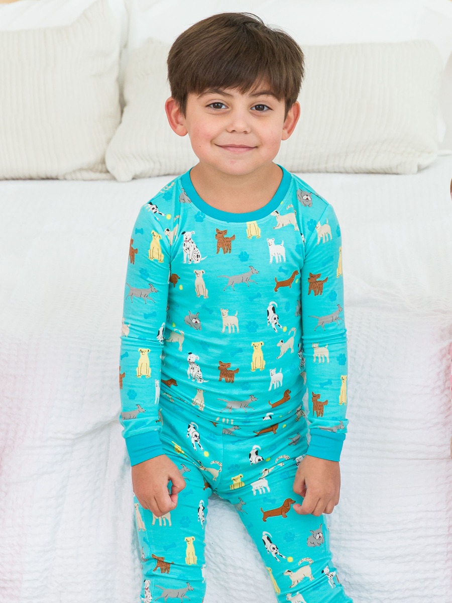Puppy Playtime Long Sleeve Pajama Set, Bamboo Viscose