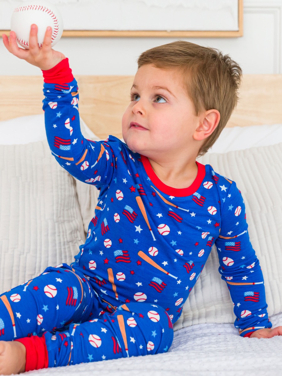 Play Ball Long Sleeve Pajama Set, Bamboo Viscose