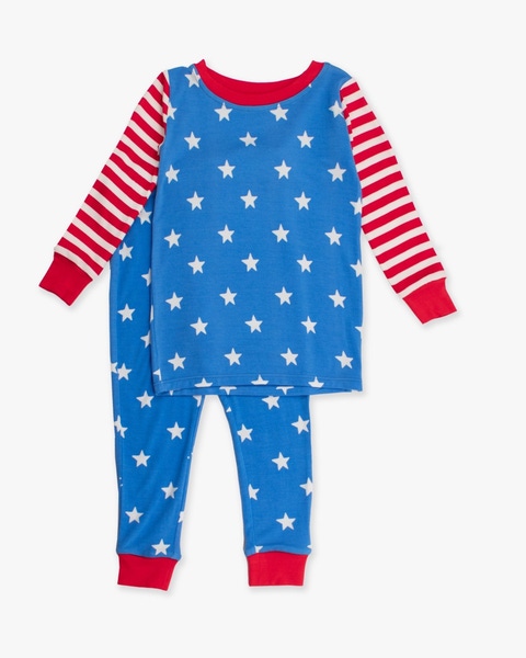 Stars & Stripes Long Sleeve Pajama Set, Bamboo Viscose
