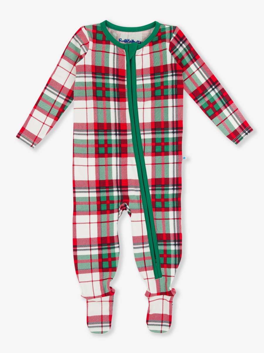 Dashing Dreams Plaid One Piece Footie Pajamas, Modal Blend