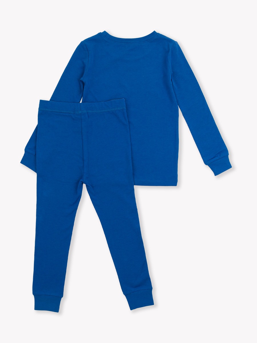 Starry Night Blue Long Sleeve Pajama Set, Modal Blend - 12-18m