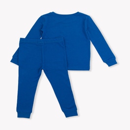 Starry Night Blue Long Sleeve Pajama Set, Modal Blend