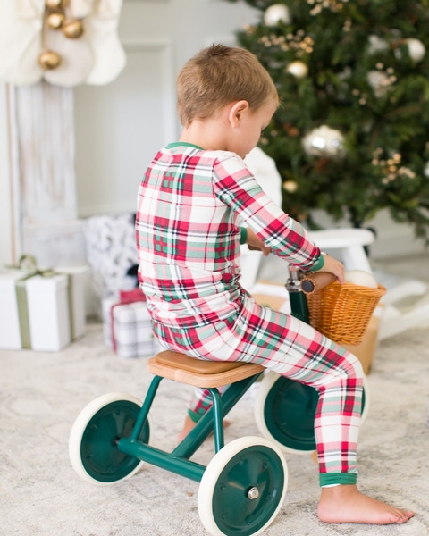 Dashing Dreams Plaid Long Sleeve Pajama Set, Modal Blend
