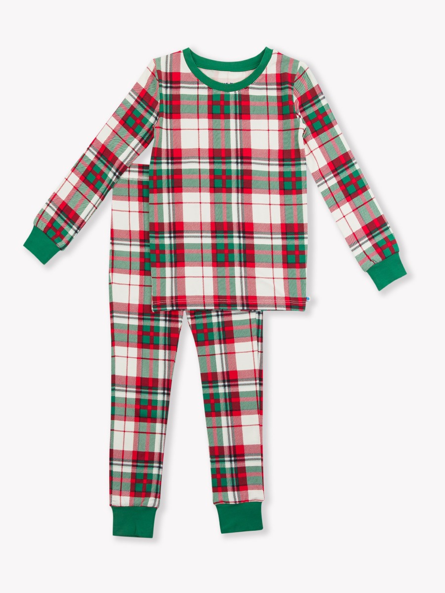 Dashing Dreams Plaid Long Sleeve Pajama Set, Modal Blend