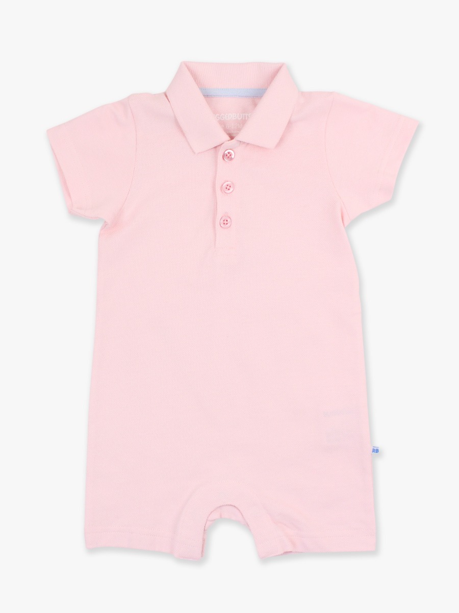 Pink Pique Polo Romper