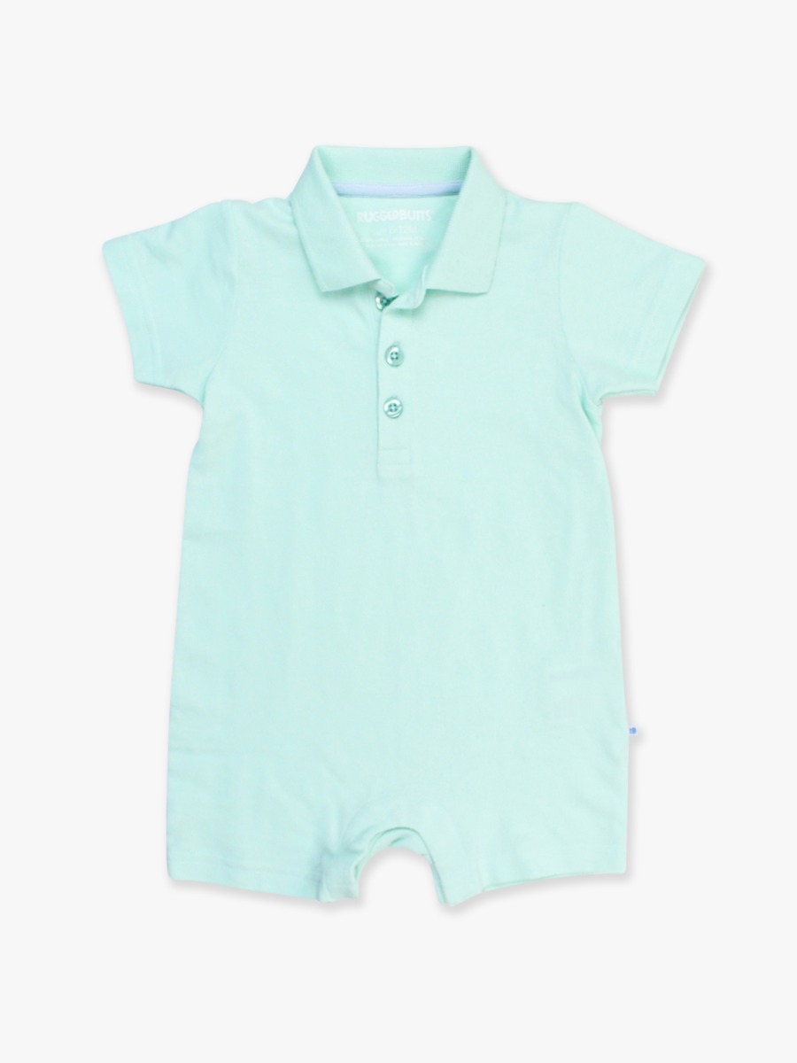 Mint Pique Polo Romper