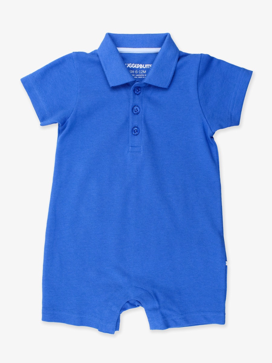 Sonic Blue Pique Polo Romper