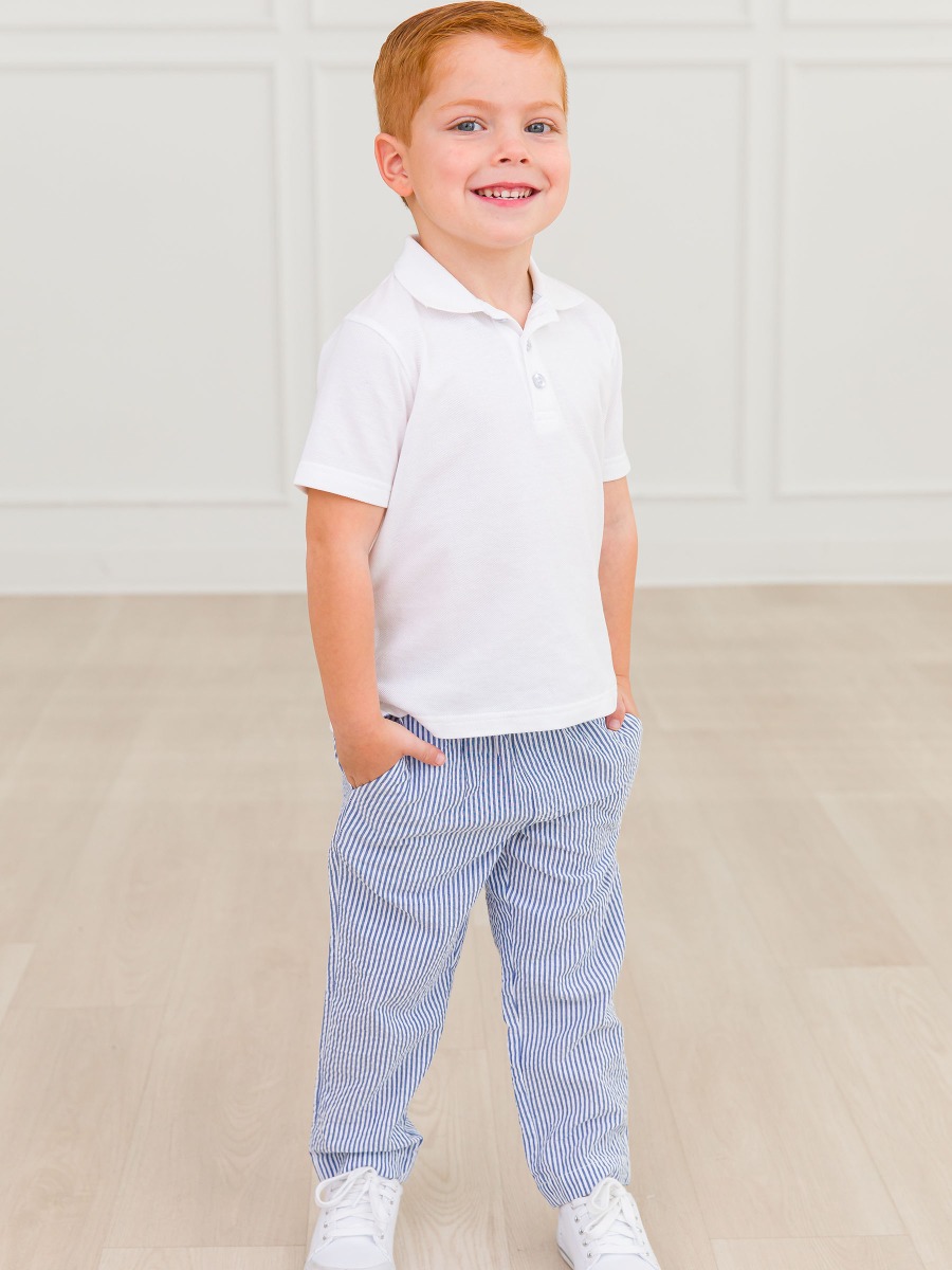 Classic Blue Seersucker Pull-on Pants
