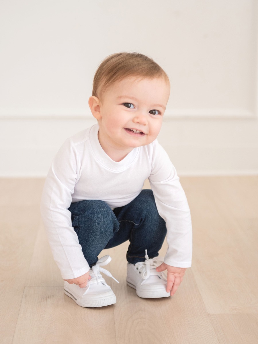 White Long Sleeve Basic Bodysuit