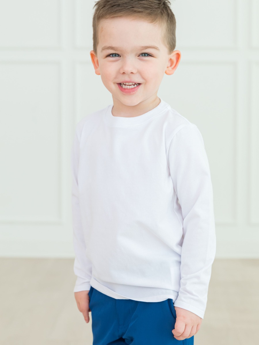 White Long Sleeve Basic Tee