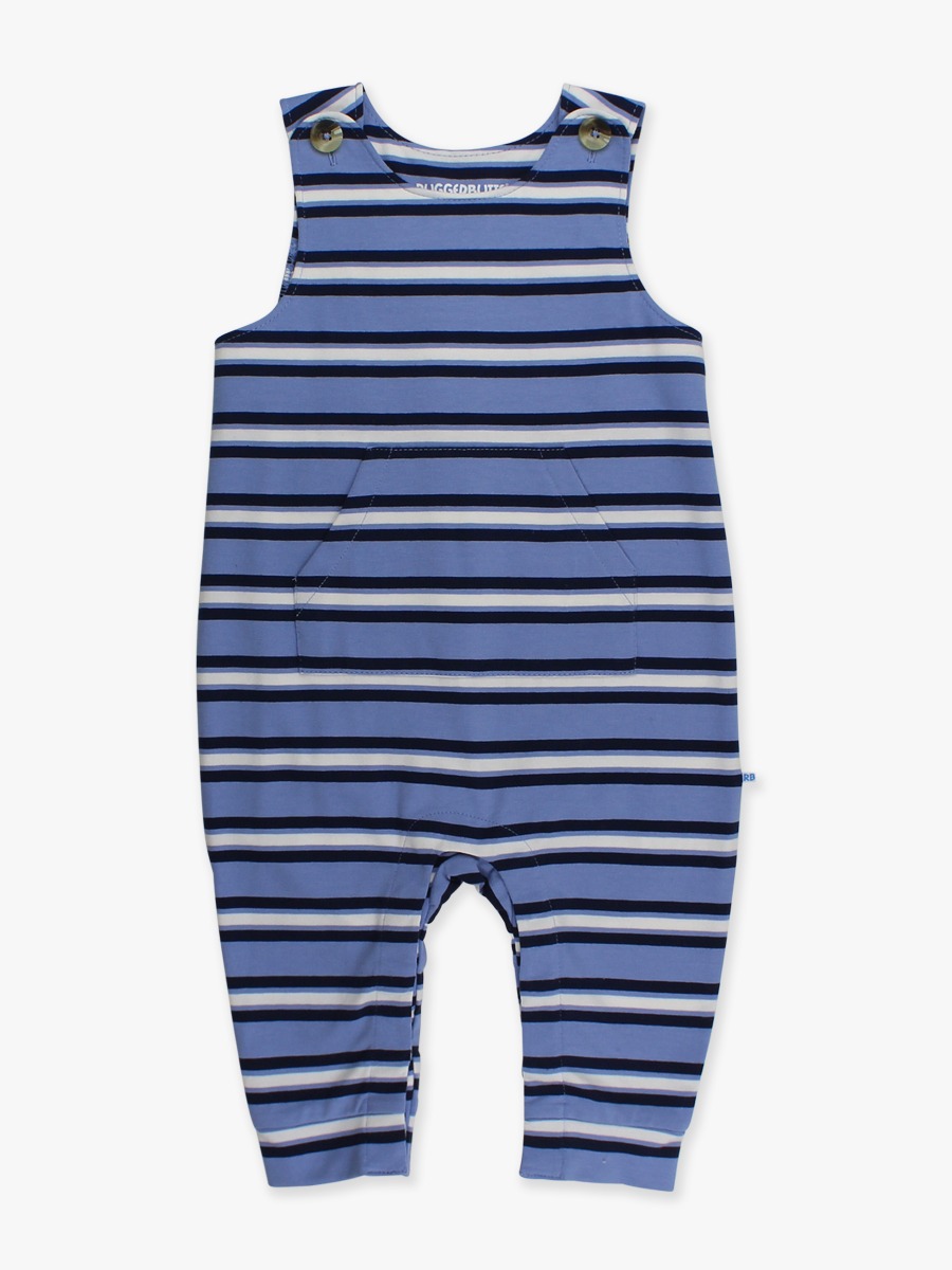 Periwinkle Blue Stripe Knit Longall Pocket Romper