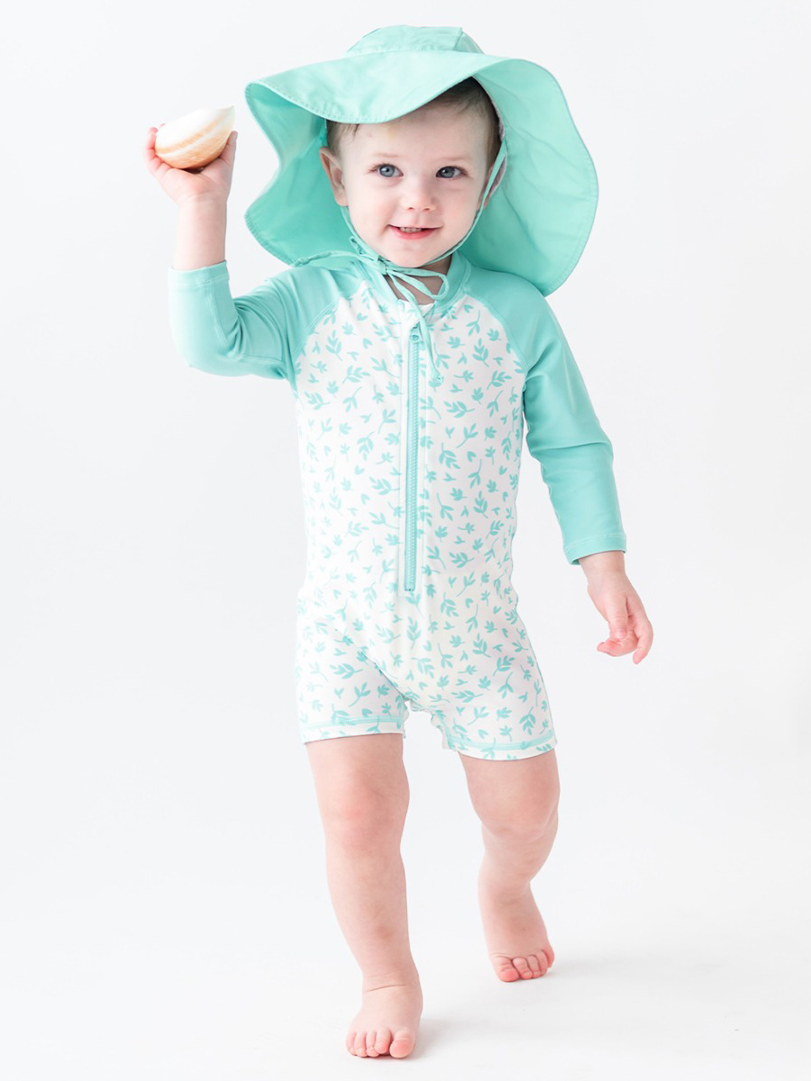 Whimsical Charm Boys' Logo Long Sleeve One Piece Rash Guard
