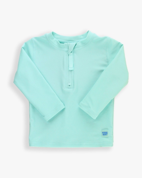 Vintage Aqua Long Sleeve Zipper Rash Guard