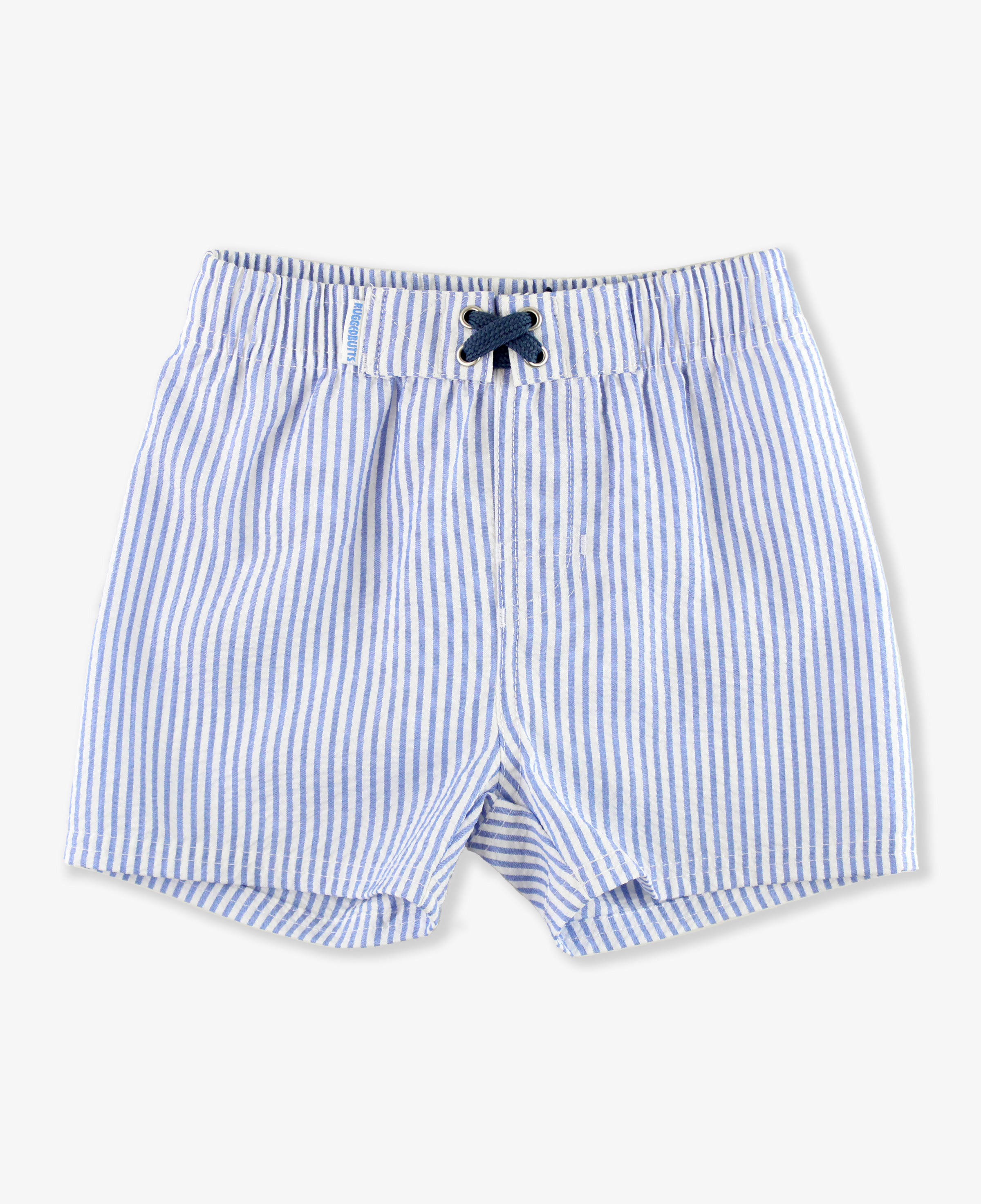 Periwinkle Blue Seersucker Swim Trunks - 5
