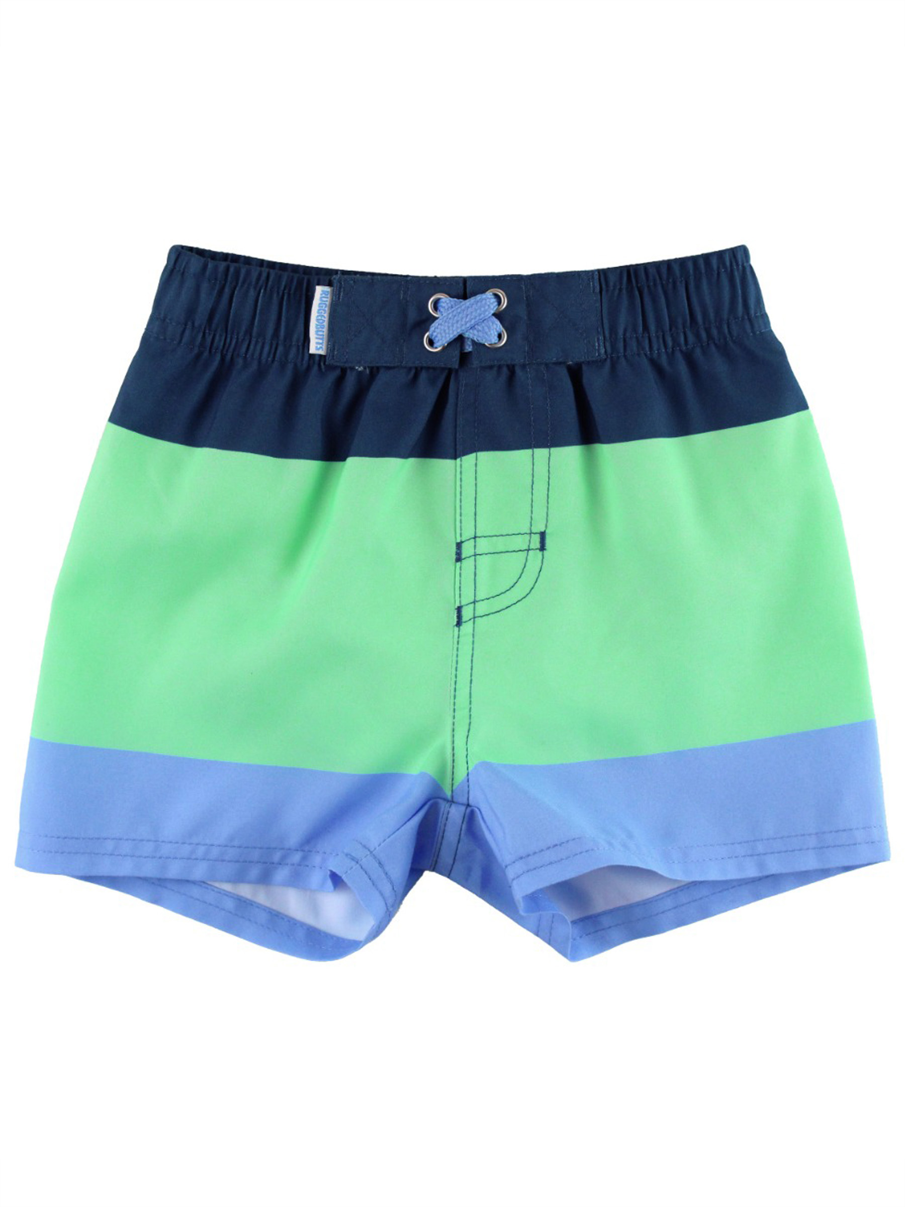 Mint & Blue Color Block Swim Trunks