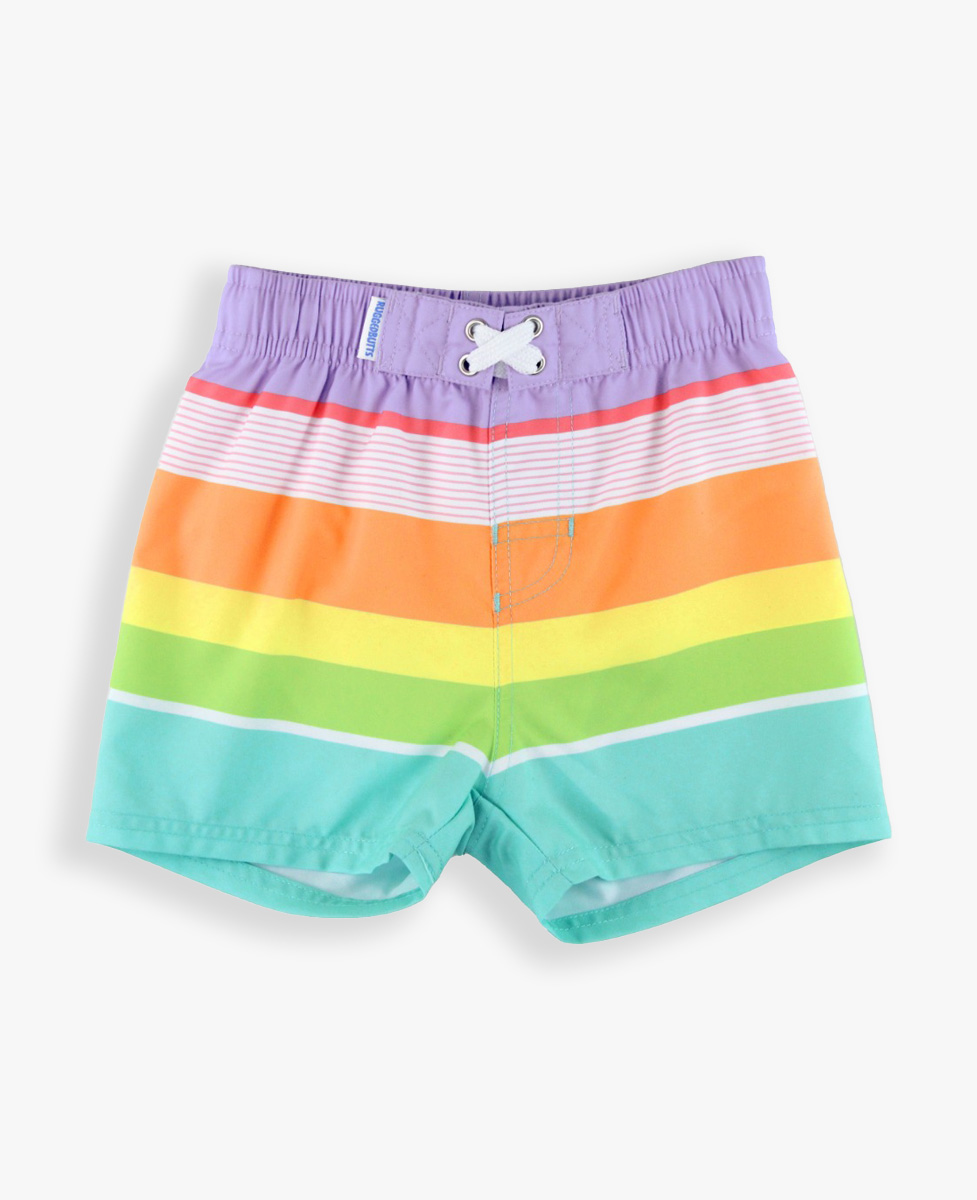 Island Rainbow Multi-Stripe Swim Trunks