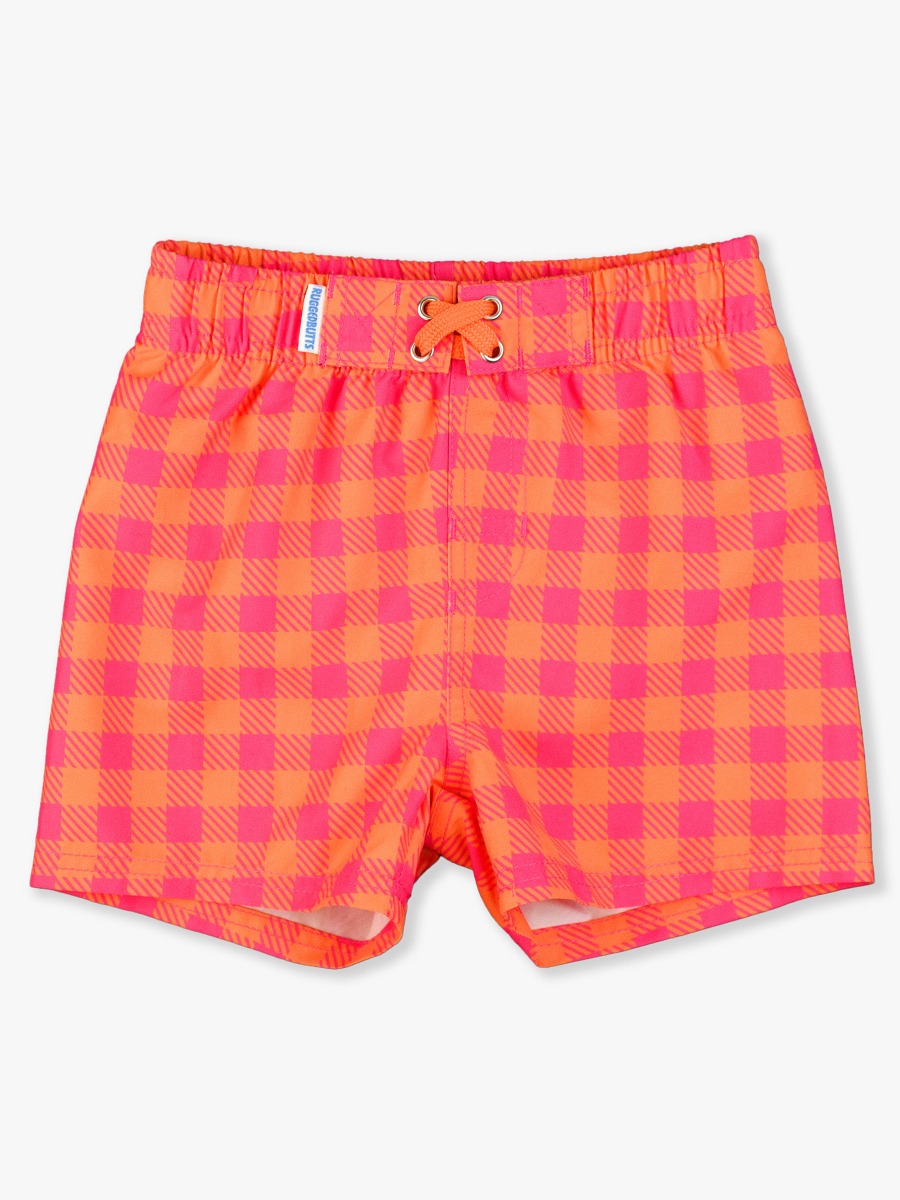 Sunset Sorbet Gingham Swim Trunks