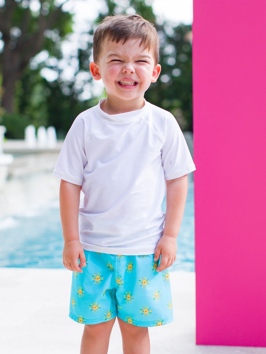 Blue Sunshiny Day Swim Trunks