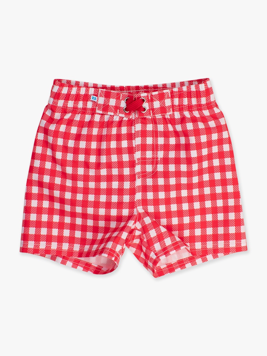 Gingham Swim Trunks