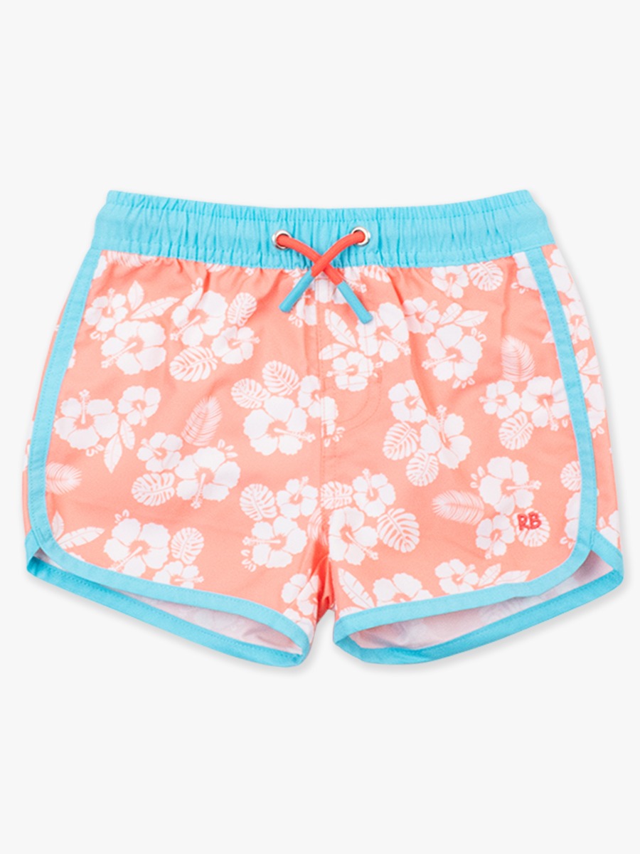 Hibiscus Dreams Dolphin Hem Swim Trunks