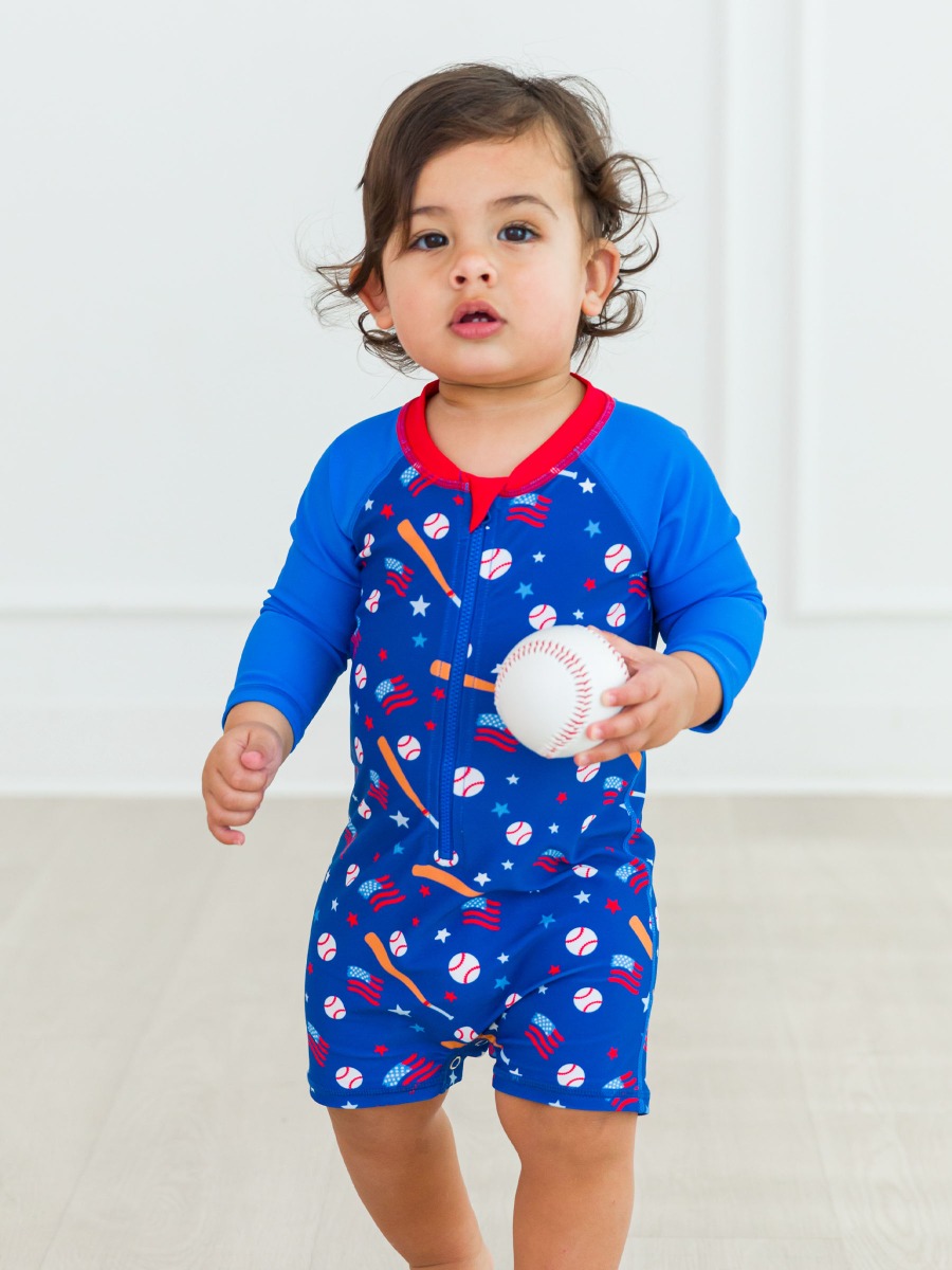 Play Ball Long Sleeve One Piece Rash Guard