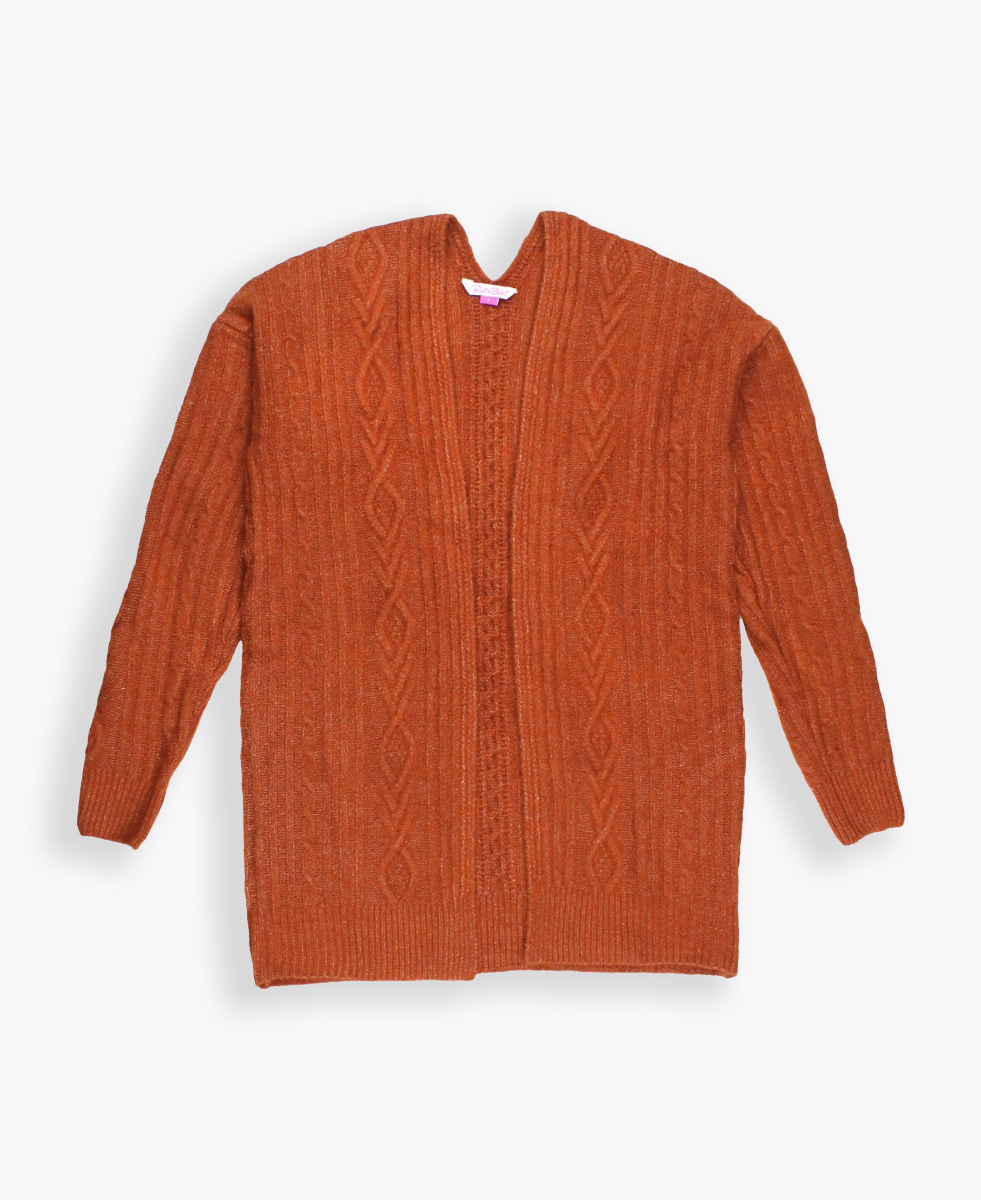 Rust Women's Cozy Sweater Knit Open Cardigan