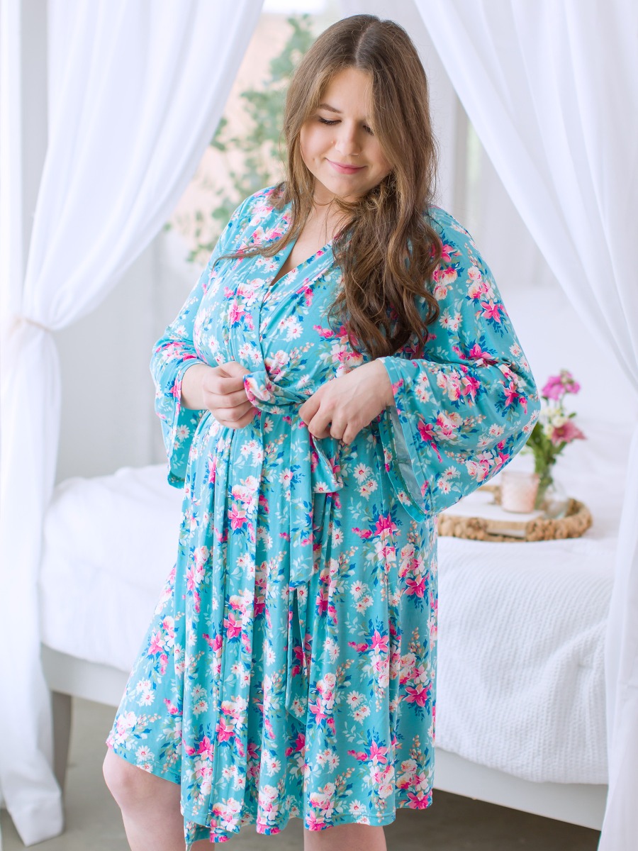 Fancy Me Floral Women's Maternity Robe