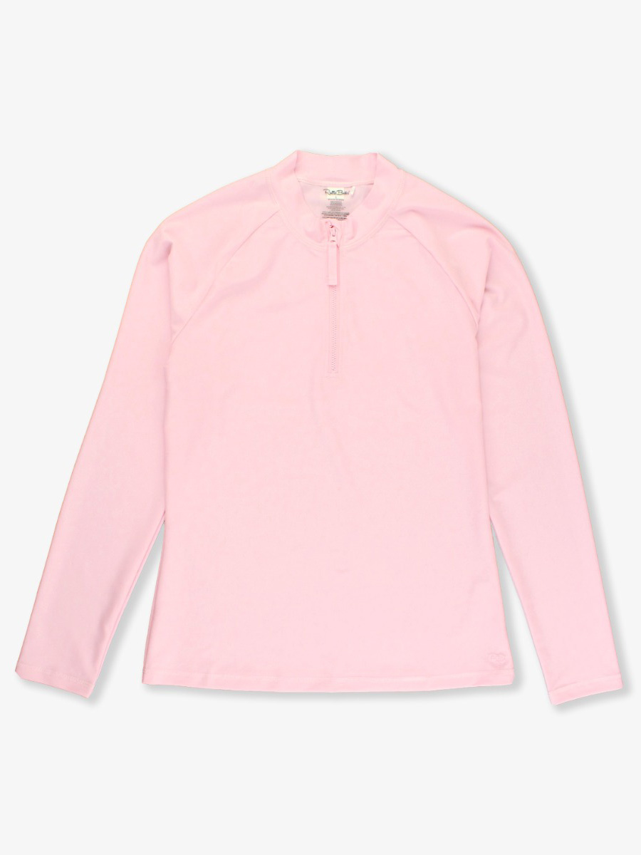 Pink Women's Long Sleeve Zipper Rash Guard