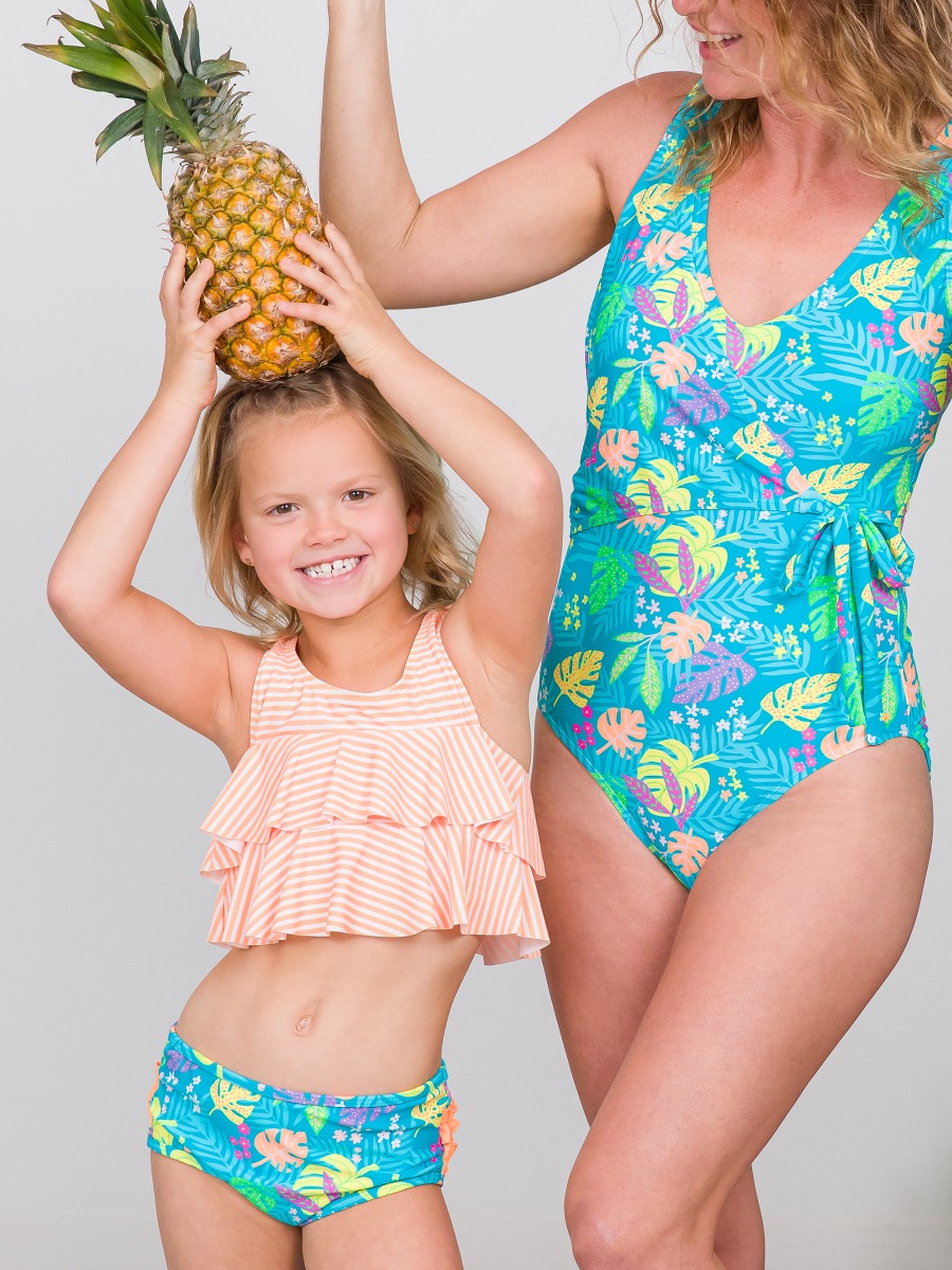 Neon Tiki Vibes Women's Wrap One Piece