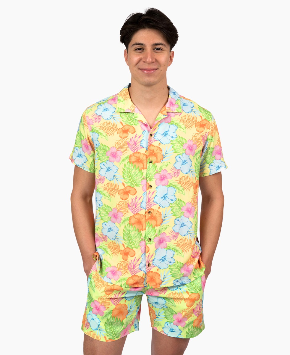 Happy Hula Men's Short Sleeve Camp Shirt