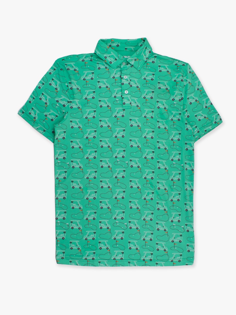 Cart Cruisers Men's Knit Short Sleeve Performance Polo Shirt