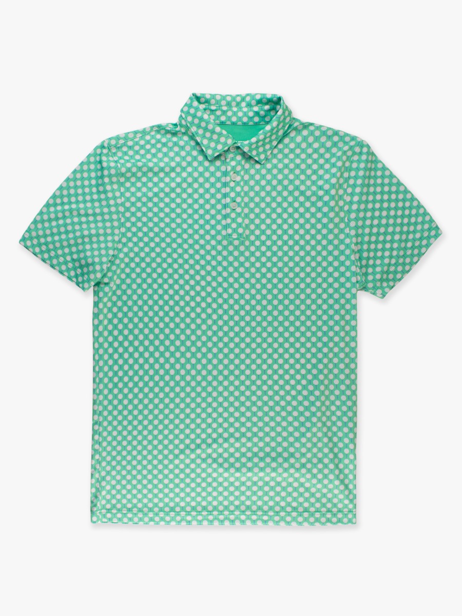 Tiny Tee Time Men's Knit Short Sleeve Performance Polo Shirt