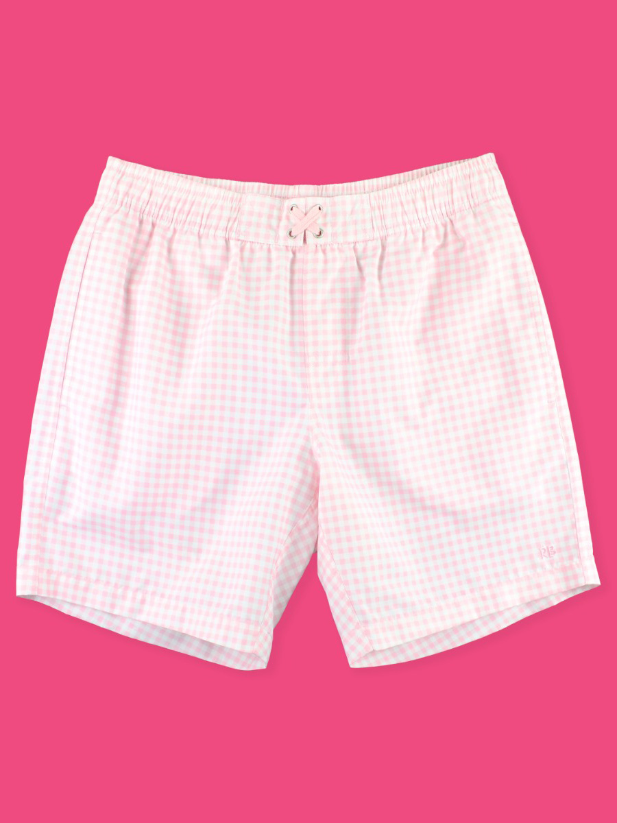 Pink Gingham wim Trunks