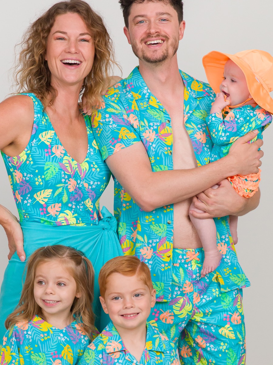 Neon Tiki Vibes Men's Swim Trunks