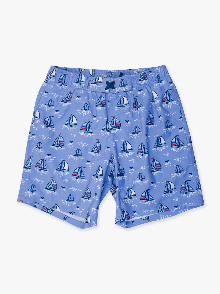 Blue Seas the Day Men's Swim Trunks