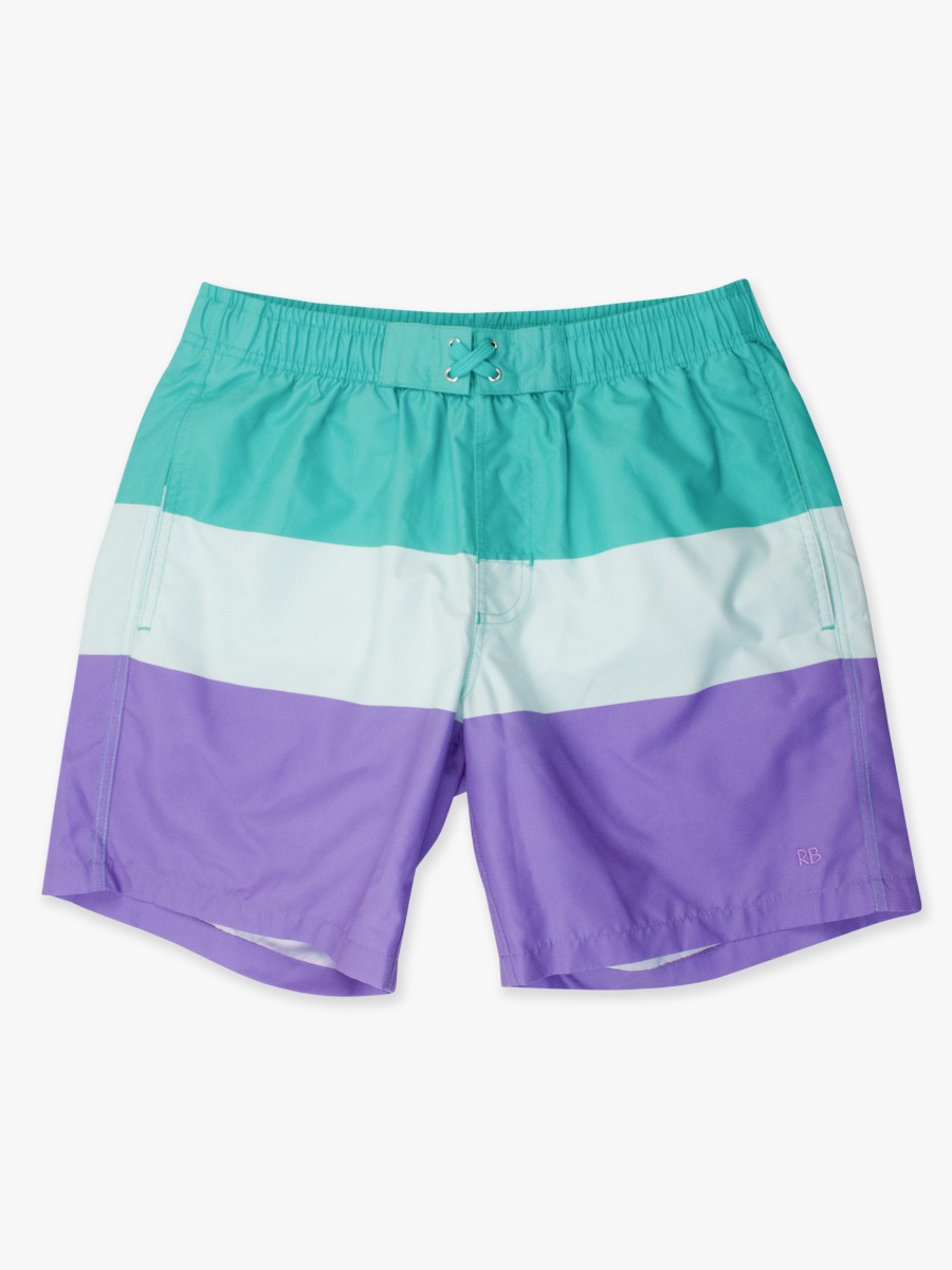 Marine Color Block Men's Swim Trunks