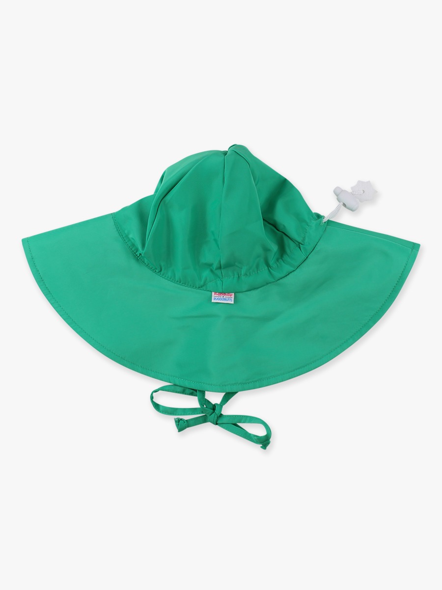 Line drawing of Bright Green Sun Protective Hat. A dotted circle indicates the approximate location for personalization.