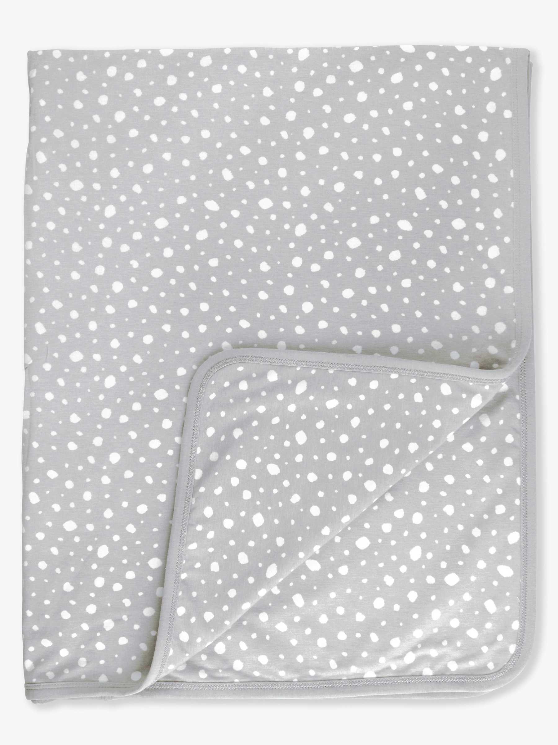 Gray Fawn Dot Knit Snuggly Blanket
